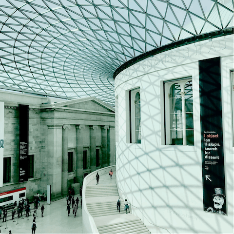 Explore the permanent collection at The British Museum – just fourteen minutes away by tube