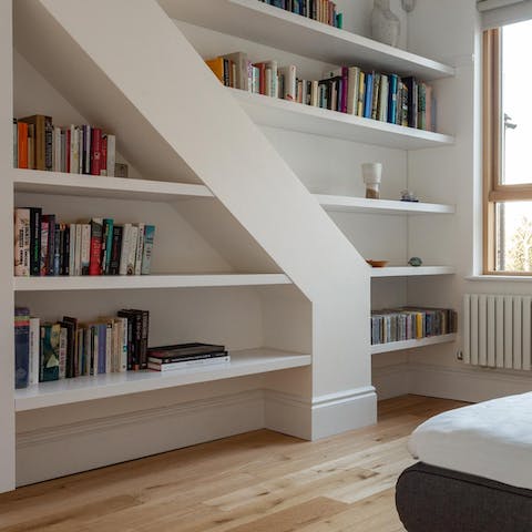 Find peace in the book-filled bedrooms