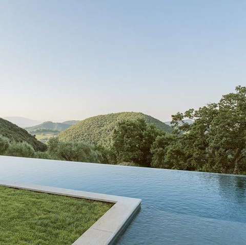 Relax in the infinity pool while watching the birds fly by