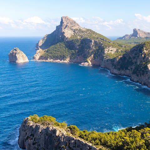 Travel to the northernmost tip of the island, where the mountains meet the Med