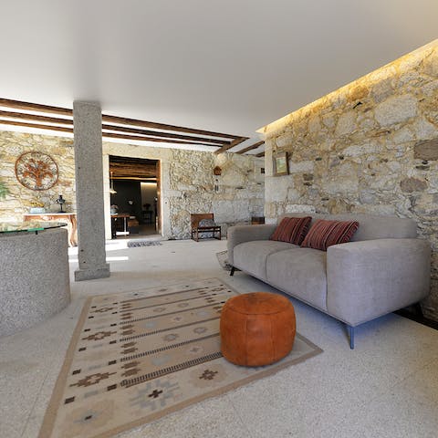 Enjoy the peace and quiet in this cool stonewalled retreat