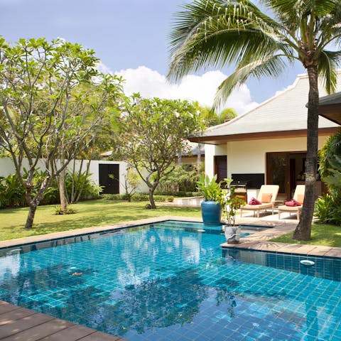 Take a refreshing dip in the azure private pool to escape the tropical heat