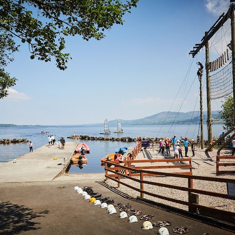 Enjoy a selection of family-friendly activities down at the lakeshore, a ten-minute walk