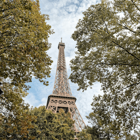 Marvel at the Eiffel Tower from the nearby Trocadéro Gardens