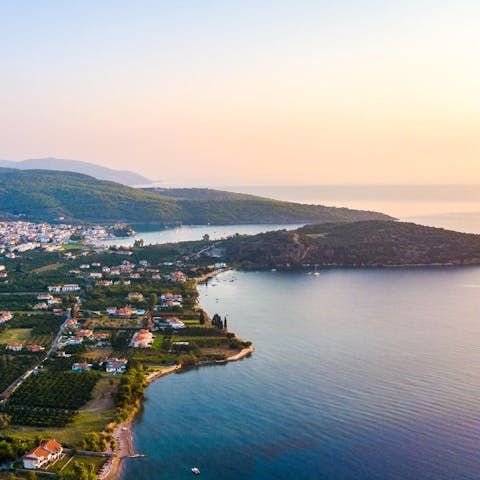 Admire the stunning views across the sea as you sip a cool drink