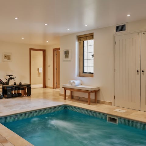 Do some lengths in the small indoor pool and then relax in the sauna