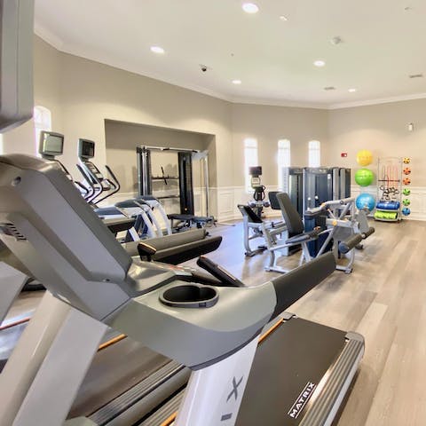Work up and sweat and keep fit in the on-site gym