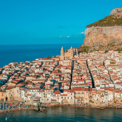 Explore the winding medieval streets of Cefalù – this historic town is a little over twenty minutes away