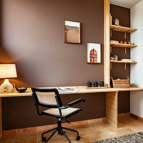 Send those emails that just can't wait from the stylish study space