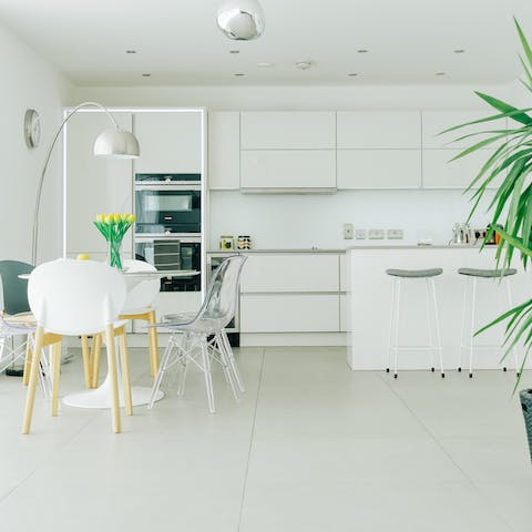 Enjoy your breakfasts in the bright and modern kitchen
