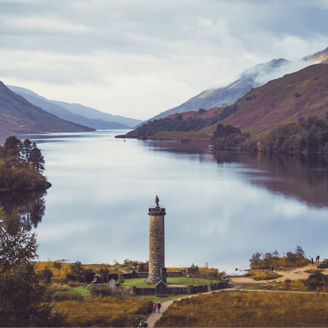 Visit the Glenfinnan Monument, a twenty-two-minute walk or two-minute drive away
