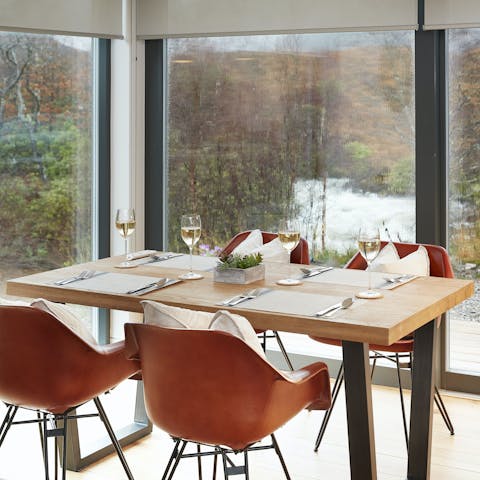 Enjoy views of the  River Slatach as you dig into breakfast