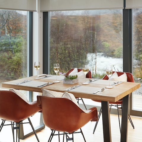 Enjoy views of the  River Slatach as you dig into breakfast