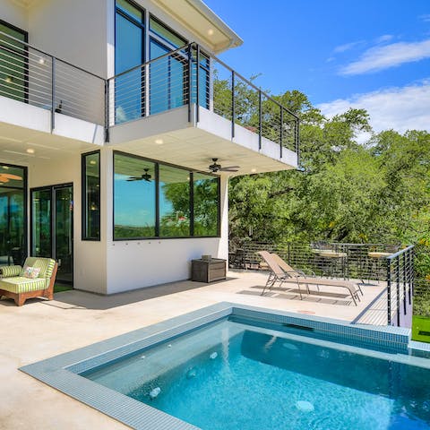 Take a refreshing dip in the swimming pool on hot days