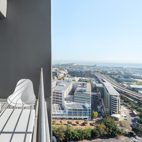 Sit out on your balcony with a drink and admire the stunning views of the city, ocean and mountains