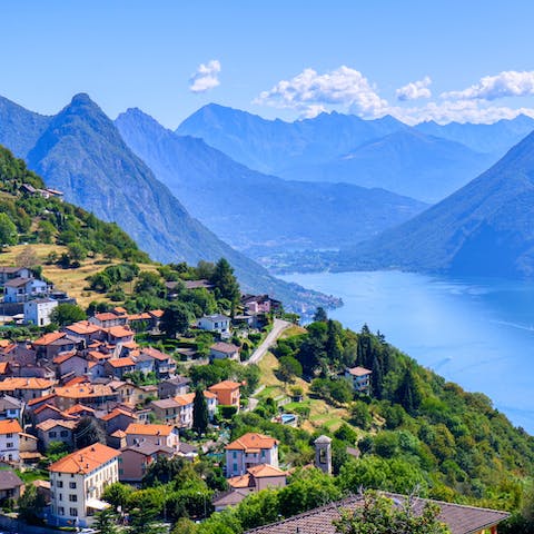 Stay just a twenty-minute stroll away from the waterfront of Lake Lugano 