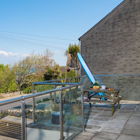 Soak up stunning sea views at every opportunity from the private terrace 