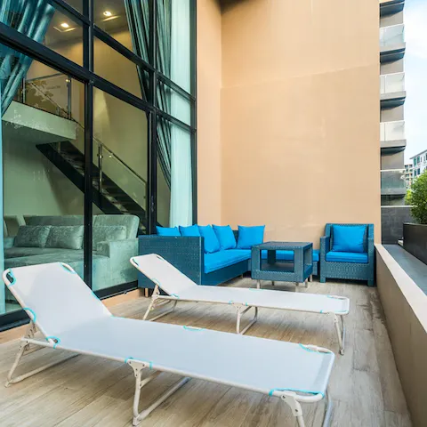 Stretch out and soak up the rays from your private terrace