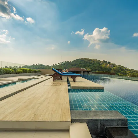 Plunge into the mesmerising infinity pool for a refreshing dip