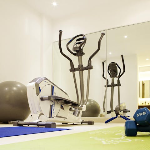 Work up a sweat in the home's fitness room