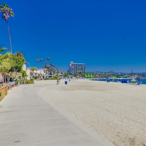 Step outside and stroll along the broad walk, making a stop for a refreshing dip along the way
