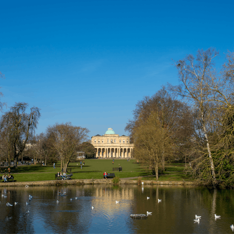 Head into the city of Cheltenham for lunch, a sixteen-minute drive from home