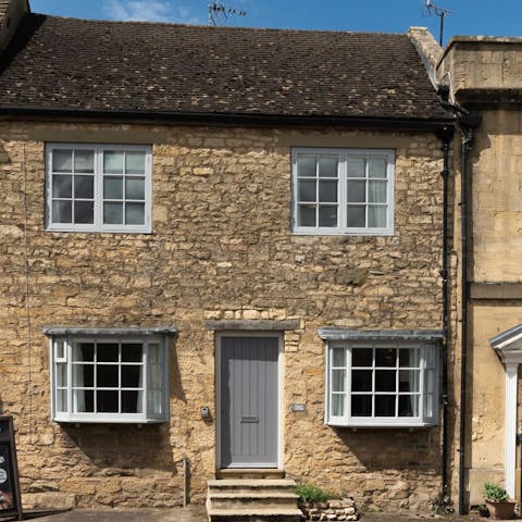 Admire the traditional, country cottage exterior of your home