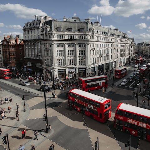 Enjoy some of the city's best shopping on Oxford Street, a three-minute walk away