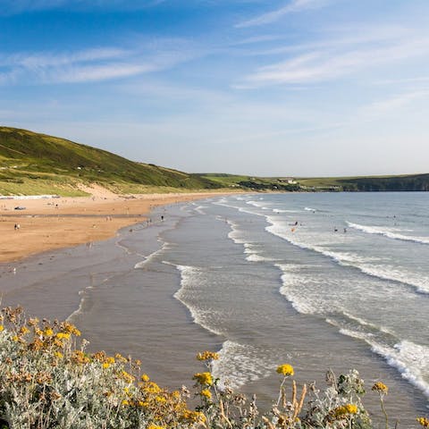 Paddle the shores of Wild Pear Beach, a fifteen-minute drive away