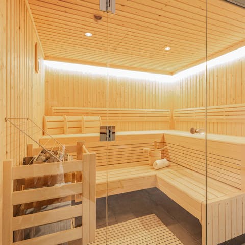 Sweat out your stresses with a long session in the sauna