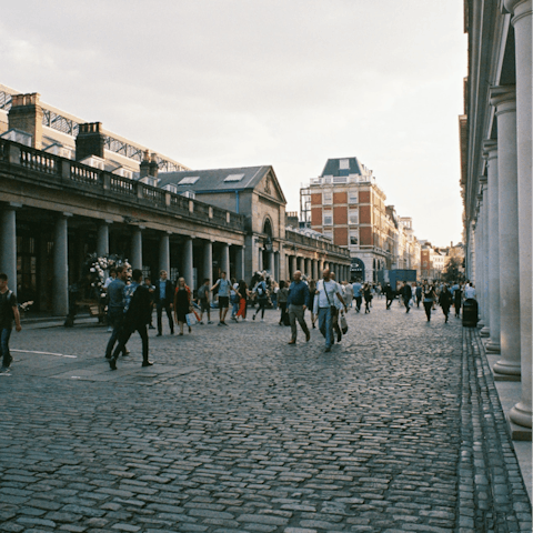Explore the shops of Covent Garden, less than a ten-minute walk away