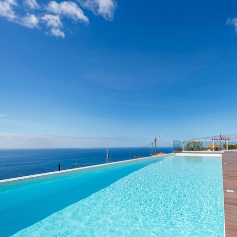 Swim in the private infinity pool, with the ocean providing the perfect backdrop