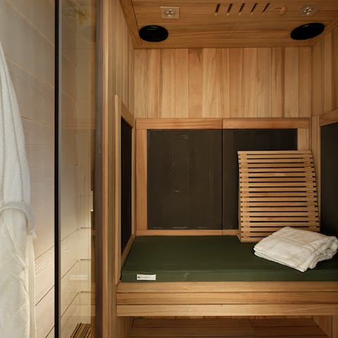Sweat it out in the private infrared sauna