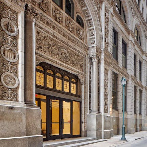 Soak up the grandeur of the apartment's 19th Century facade