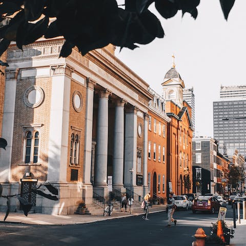 Mosey on down to Philly's most popular town square, Rittenhouse, just nine minutes on foot