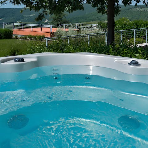 Hop into the hot tub at sun down and let your cares melt away
