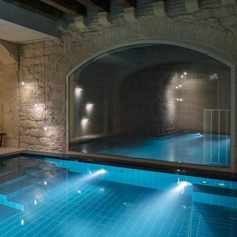 Escape the city with a dip in the communal indoor pool