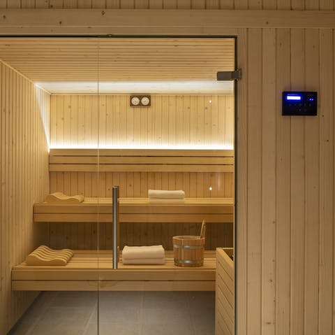 Relax in the building's sauna after a day of sightseeing in Barcelona