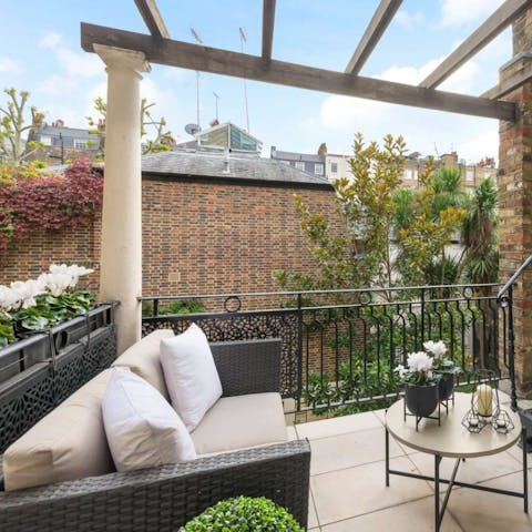Relax on your private terrace, sipping on wine and enjoying the last of the afternoon sun