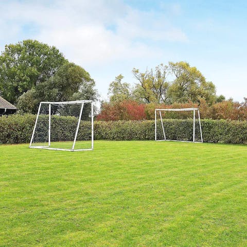 Practise your goalkeeping skills with your friends in the garden