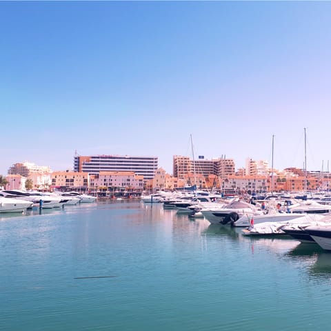 Stroll around the marina as you take in the sights of Vilamoura