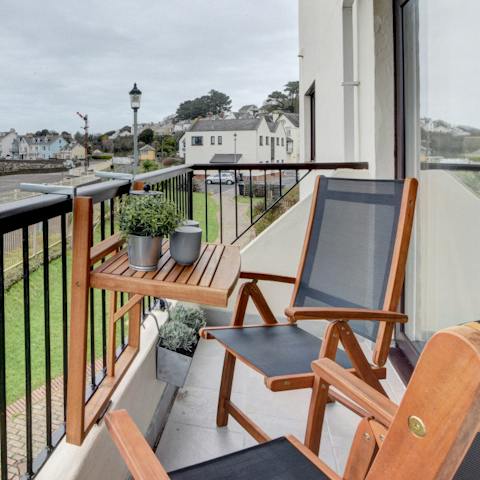 Sip a glass of wine on the balcony overlooking the River Torridge