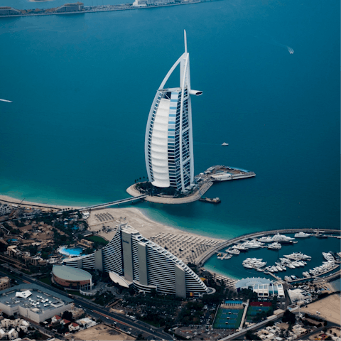 Visit the iconic c Burj Al Arab, not far from home