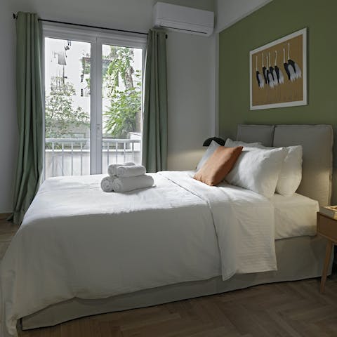 Wake up in the comfortable bedroom feeling rested and ready for another day of Athens sightseeing