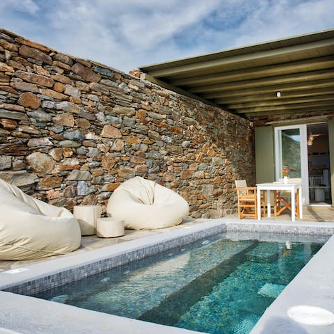 Hop in the jacuzzi and prioritise rest – the perfect spot to watch a sunset