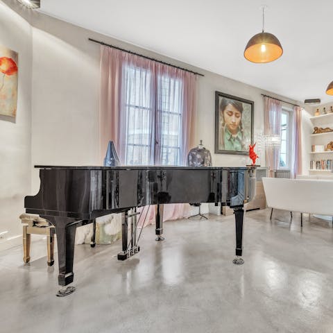 Entertain your guests with a few tunes on the piano