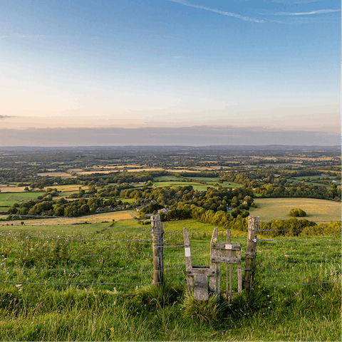 Hike the hillside paths of the South Downs, a 15-minute drive away