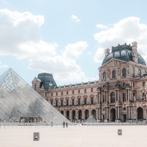 Admire the Louvre's priceless art, thirteen minutes away on foot