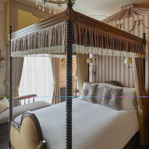 Get some rest in the sumptuous bedrooms after a busy day exploring London