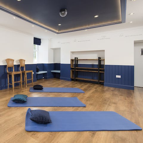 Take some time to meditate in the dedicated yoga studio